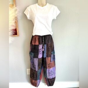 IndieGlam Boho Cotton Patchwork Cargo Pants
